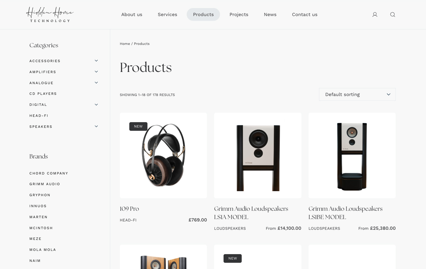 Hidden Home Tech eCommerce website project