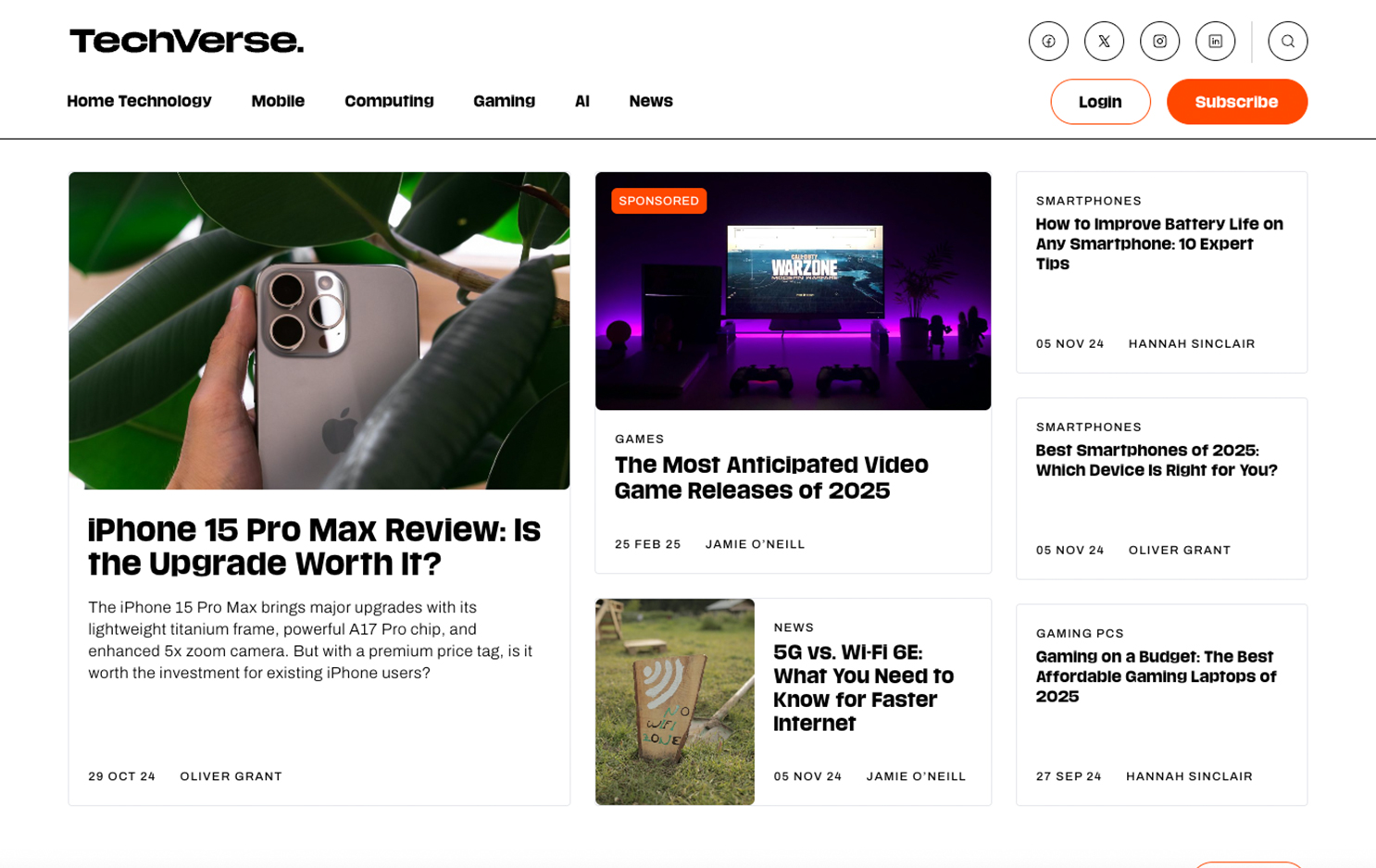 TechVerse homepage