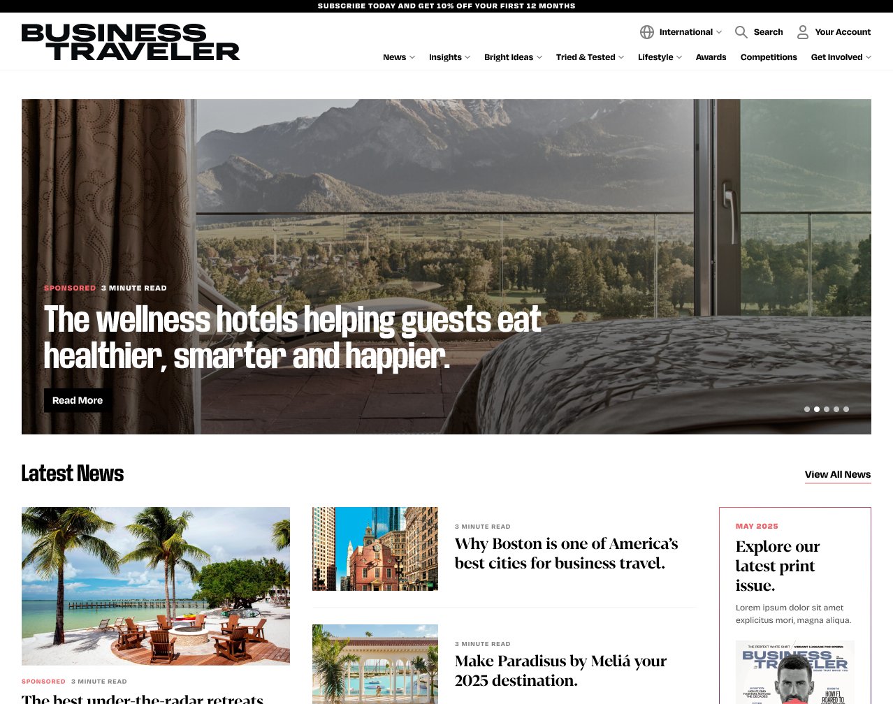 Business Traveller publishing website