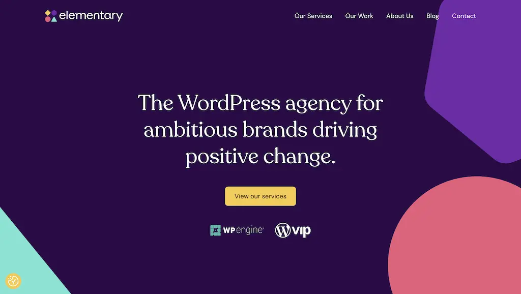 homepage of positive change wordpress agency elementary digital
