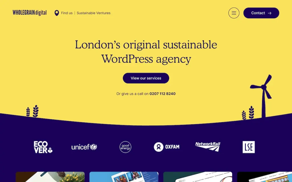 wholegrain digital sustainable web design agency homepage