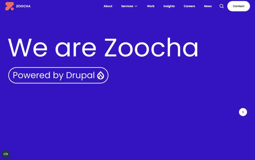 zoocha homepage, the best drupal web design agency in the uk 2026
