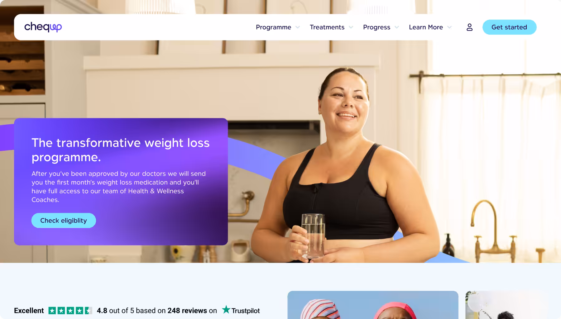 CheqUp homepage design