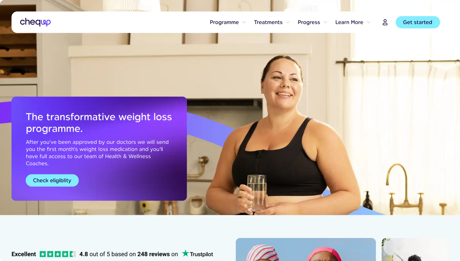 CheqUp homepage design