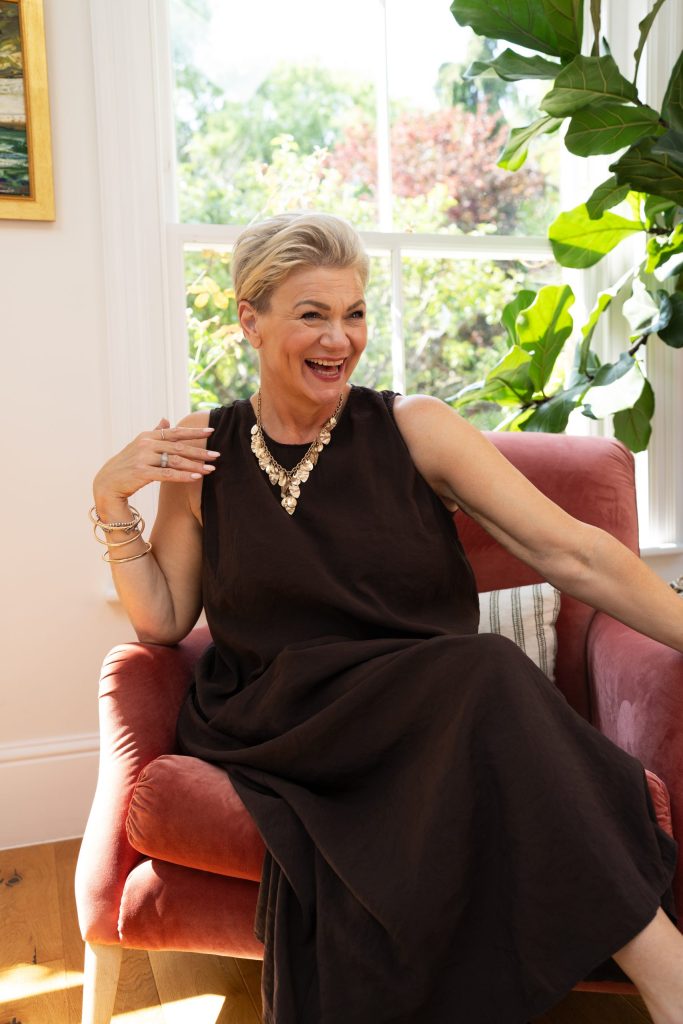 Health website woman in chair