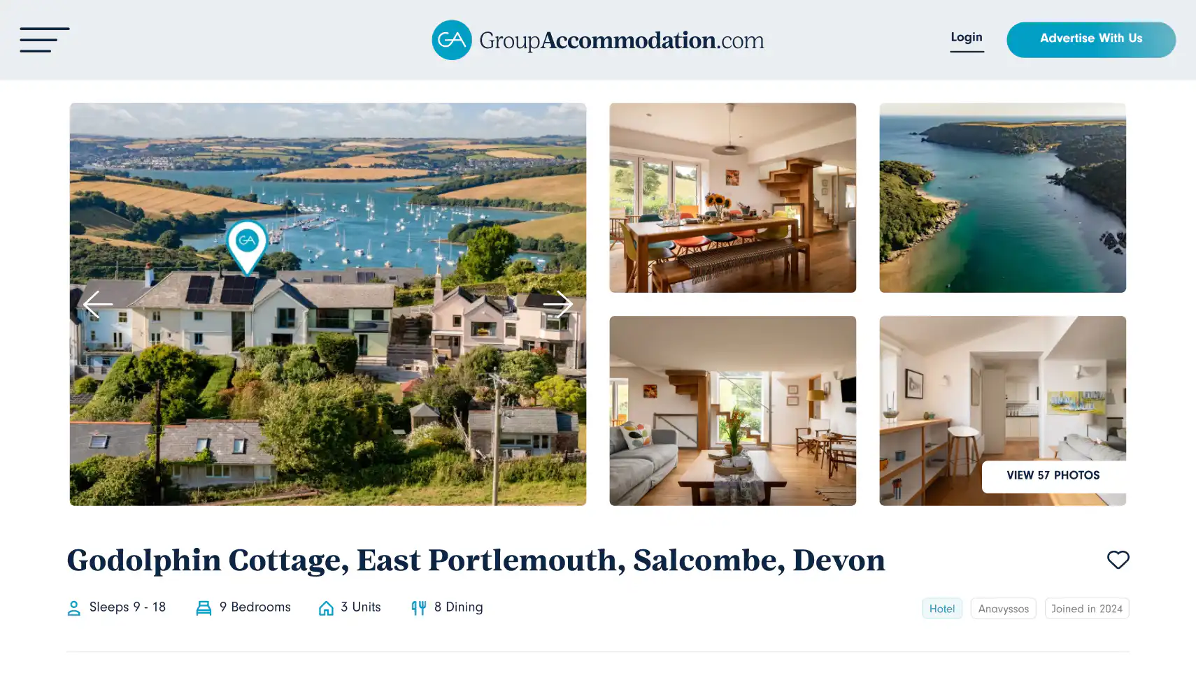 Group Accommodation property website