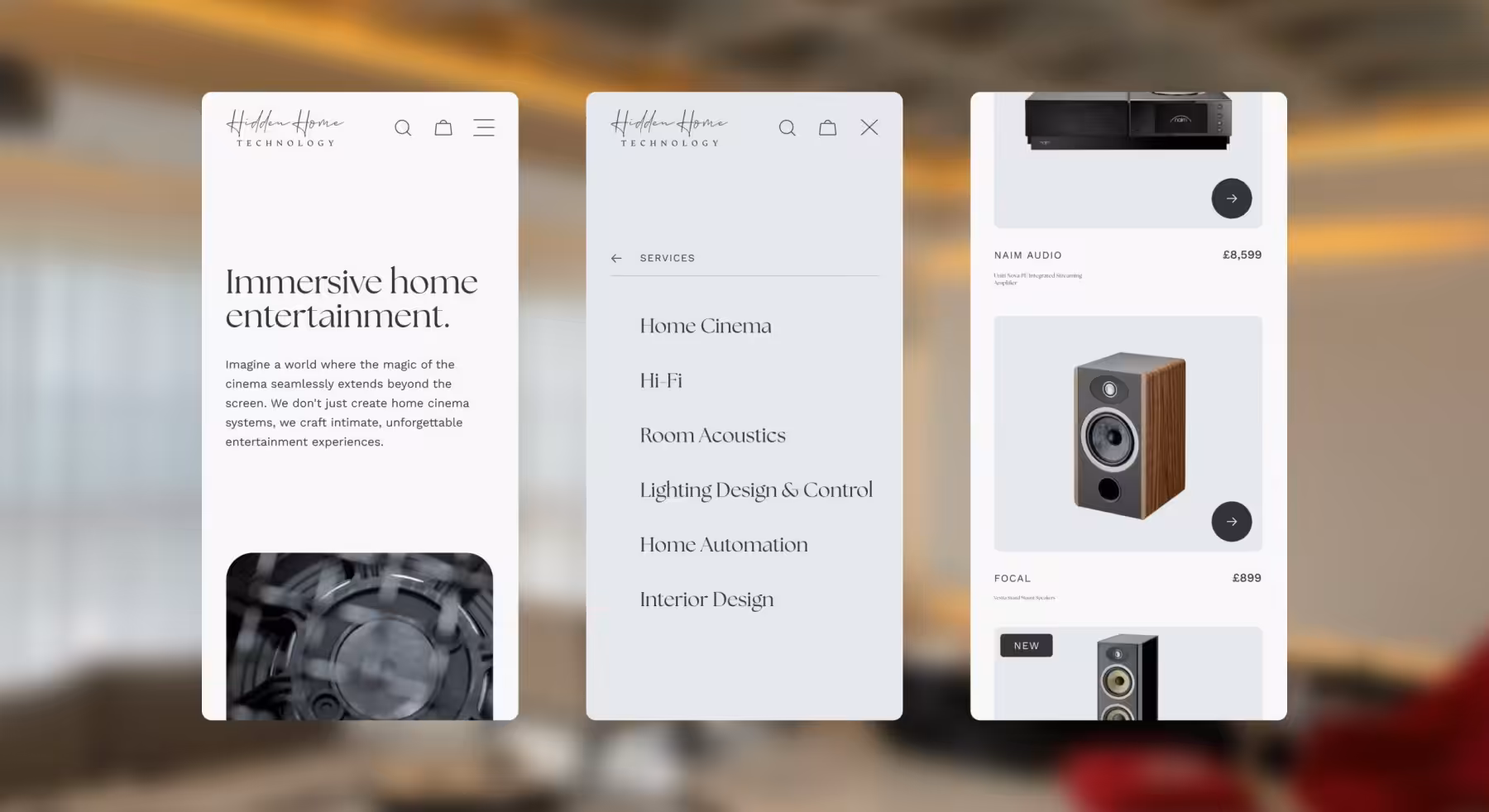 Mobile website designs