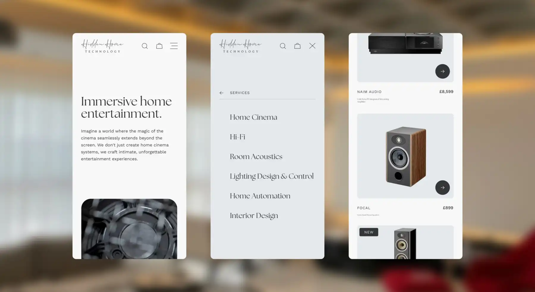 Mobile website designs