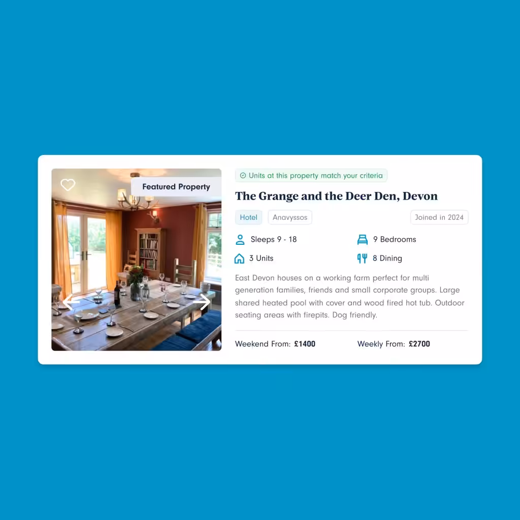 Property card UI design