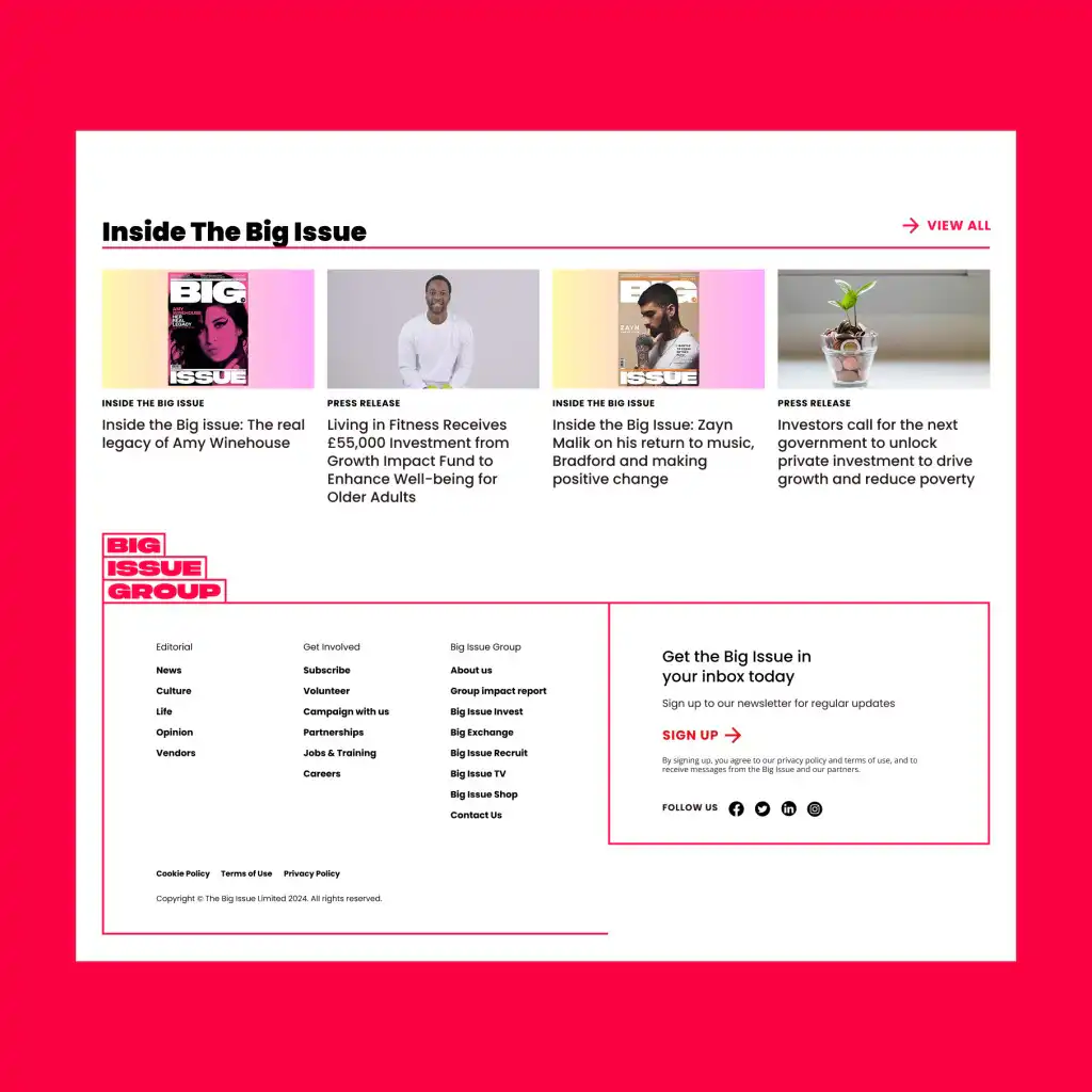 Publishing website design