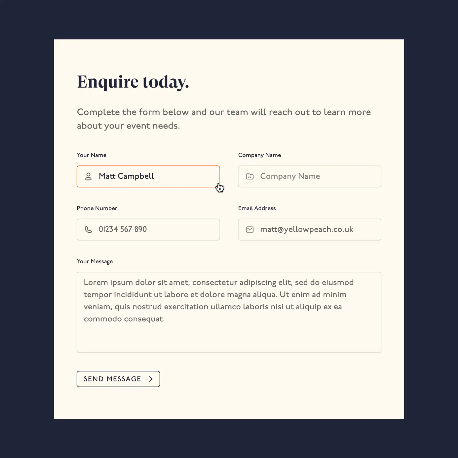 Website UI design