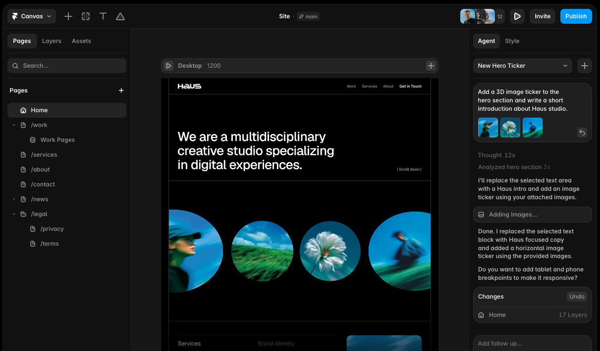 Framer low code