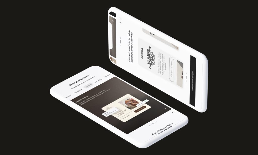 Squarespace Sideways Phones